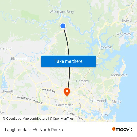 Laughtondale to North Rocks map