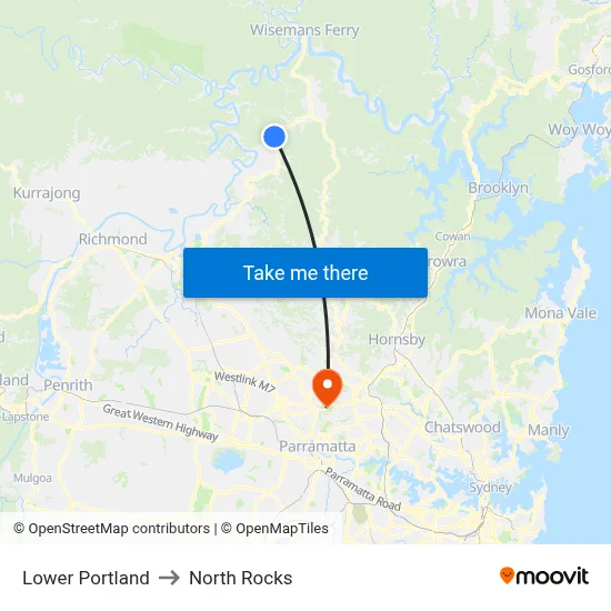 Lower Portland to North Rocks map