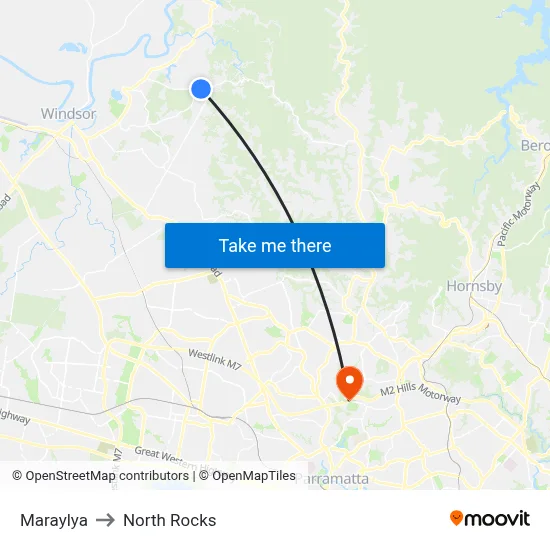 Maraylya to North Rocks map