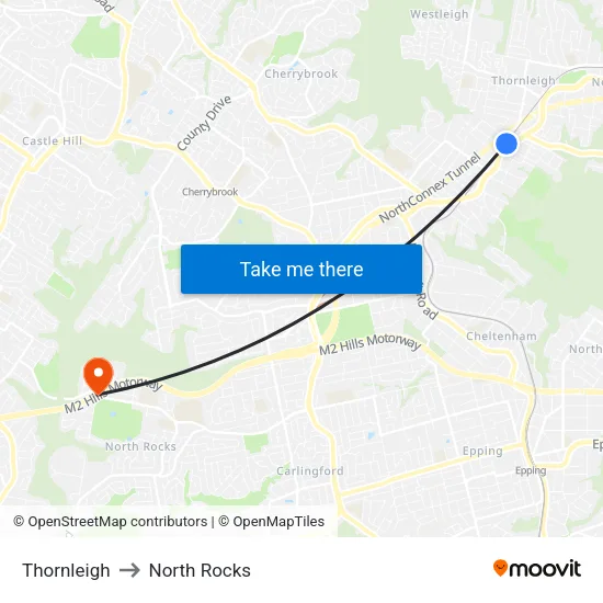 Thornleigh to North Rocks map