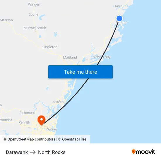 Darawank to North Rocks map