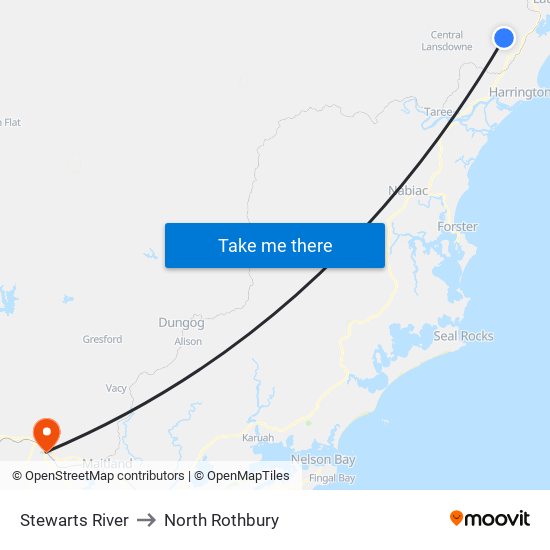 Stewarts River to North Rothbury map