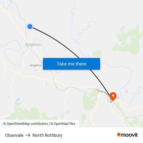 Obanvale to North Rothbury map