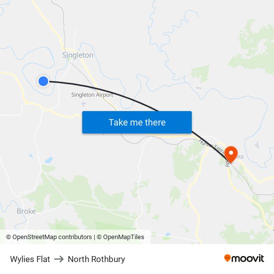 Wylies Flat to North Rothbury map