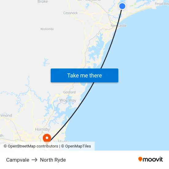 Campvale to North Ryde map