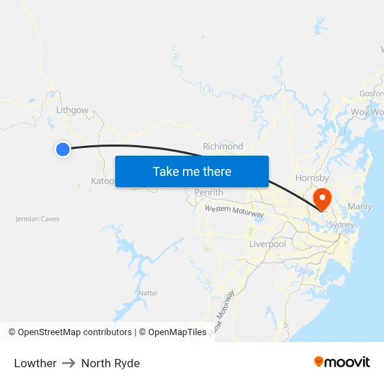 Lowther to North Ryde map