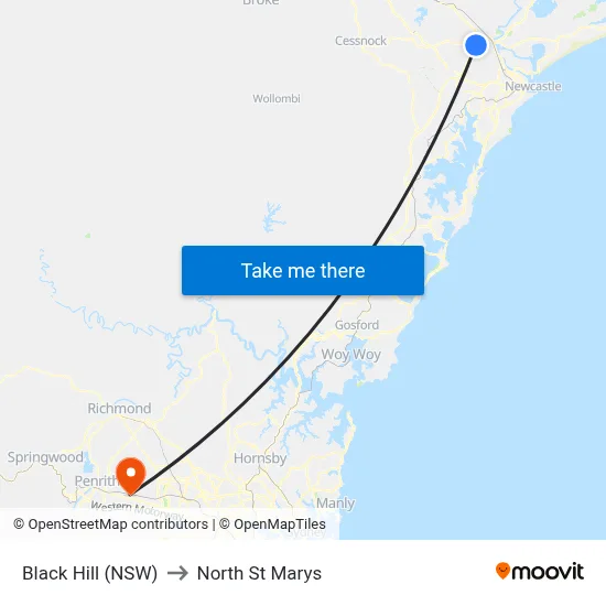 Black Hill (NSW) to North St Marys map