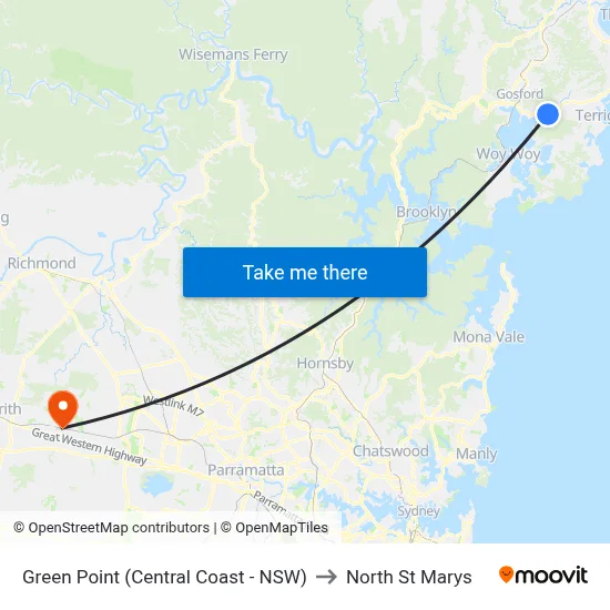Green Point (Central Coast - NSW) to North St Marys map