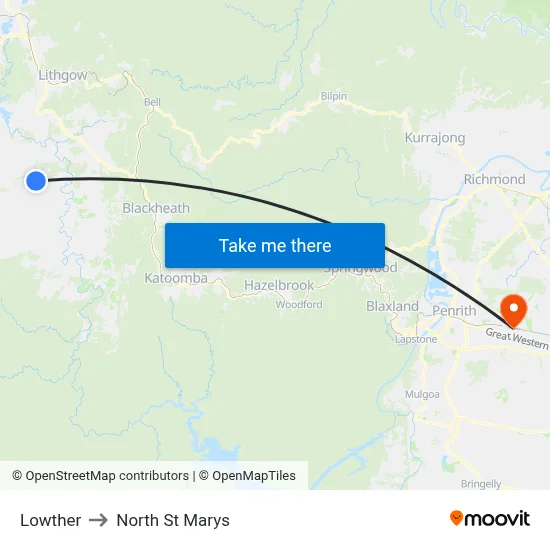 Lowther to North St Marys map