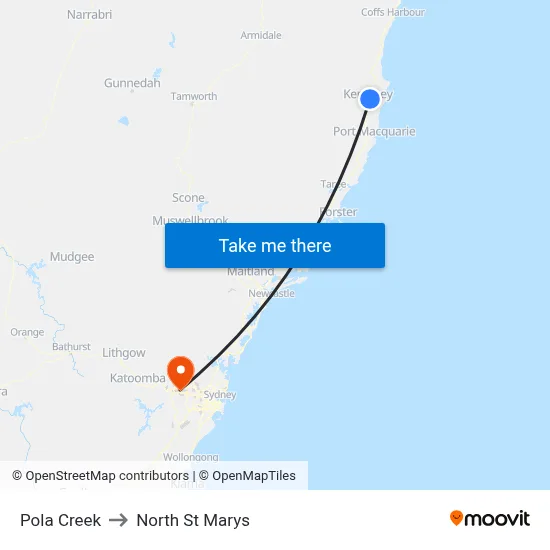 Pola Creek to North St Marys map