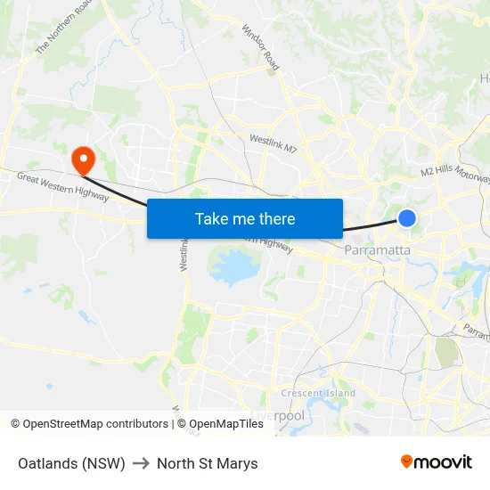 Oatlands (NSW) to North St Marys map