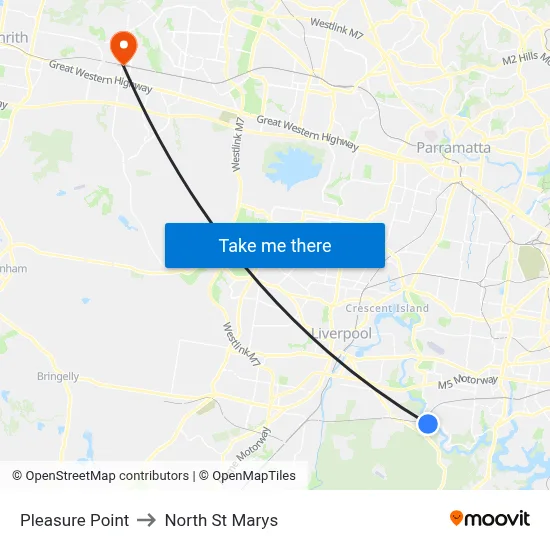 Pleasure Point to North St Marys map