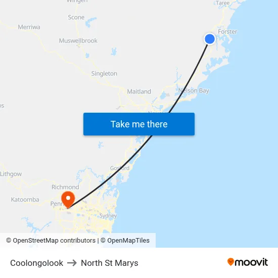 Coolongolook to North St Marys map