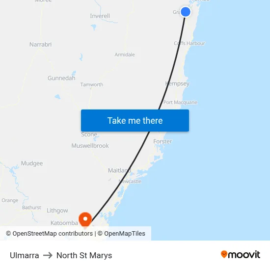 Ulmarra to North St Marys map
