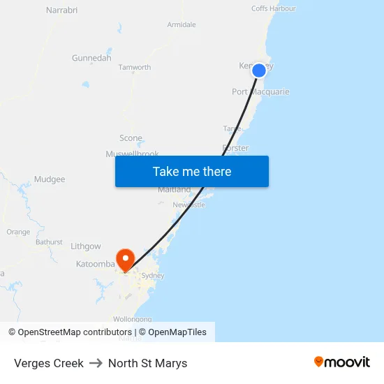 Verges Creek to North St Marys map