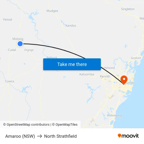 Amaroo (NSW) to North Strathfield map