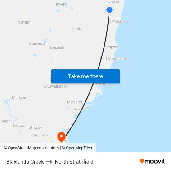 Blaxlands Creek to North Strathfield map