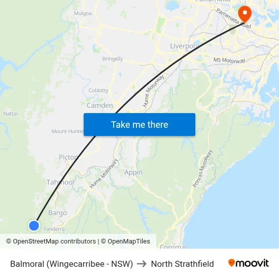 Balmoral (Wingecarribee - NSW) to North Strathfield map