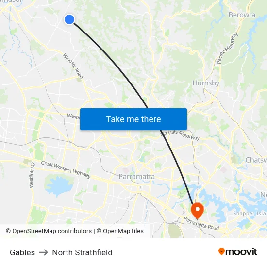 Gables to North Strathfield map