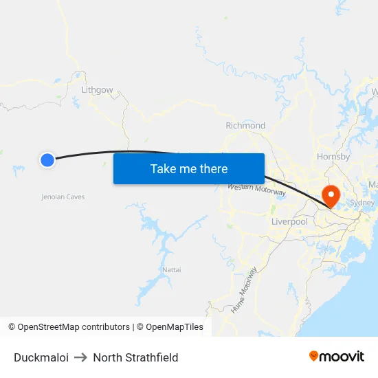 Duckmaloi to North Strathfield map