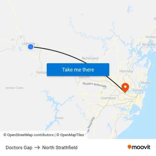 Doctors Gap to North Strathfield map