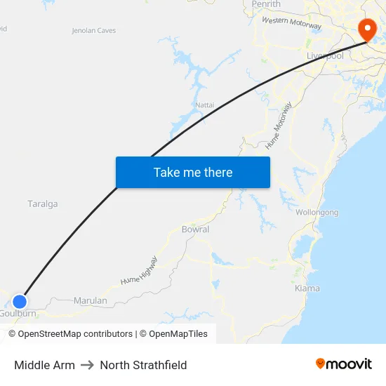 Middle Arm to North Strathfield map