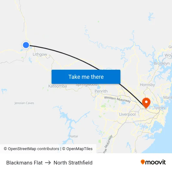 Blackmans Flat to North Strathfield map