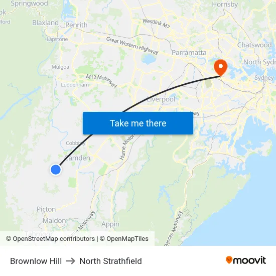 Brownlow Hill to North Strathfield map