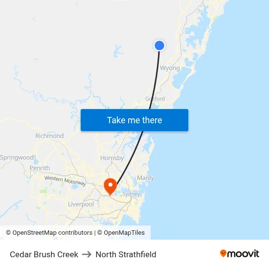 Cedar Brush Creek to North Strathfield map