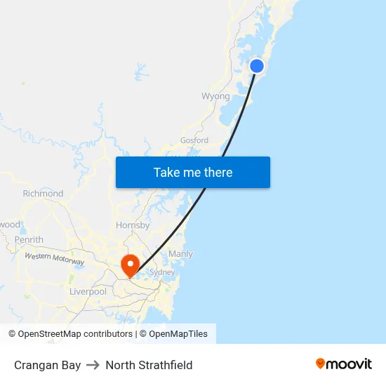 Crangan Bay to North Strathfield map