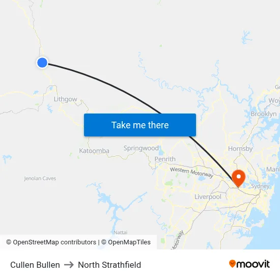 Cullen Bullen to North Strathfield map