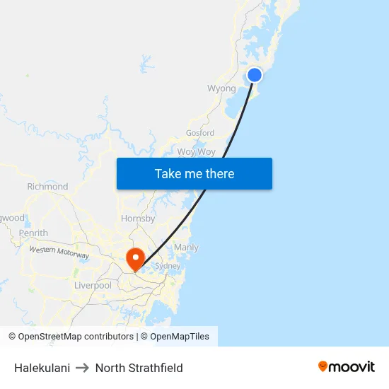 Halekulani to North Strathfield map