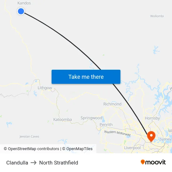 Clandulla to North Strathfield map