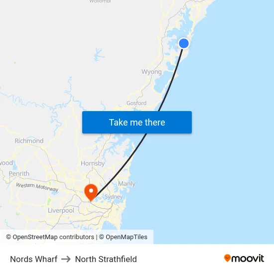 Nords Wharf to North Strathfield map