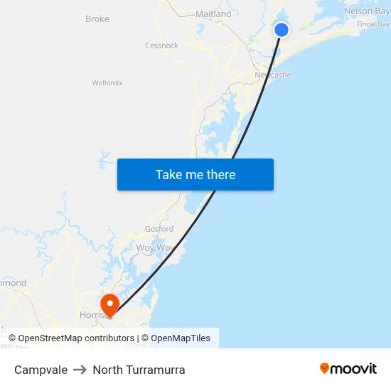 Campvale to North Turramurra map