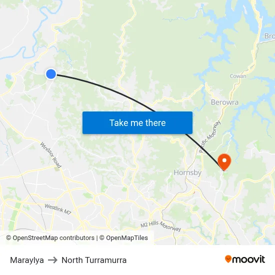 Maraylya to North Turramurra map