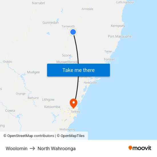 Woolomin to North Wahroonga map