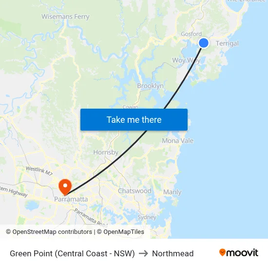 Green Point (Central Coast - NSW) to Northmead map