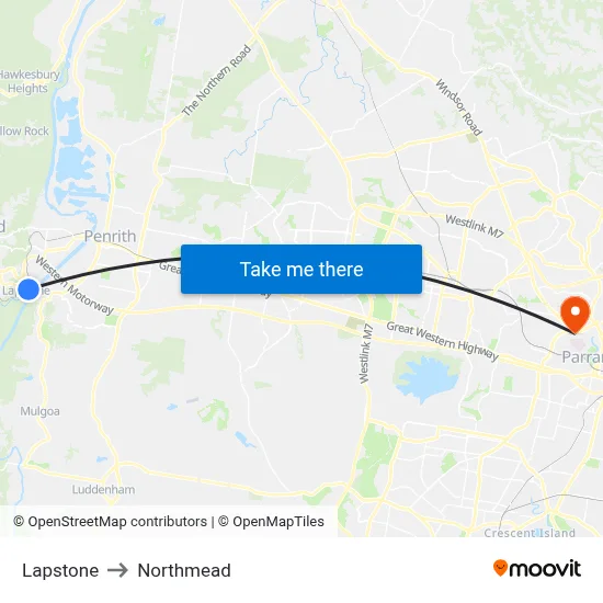 Lapstone to Northmead map