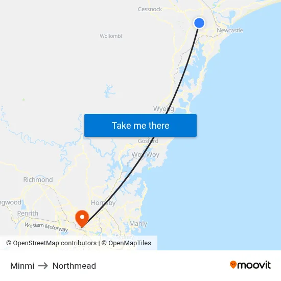 Minmi to Northmead map