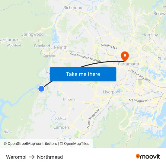 Werombi to Northmead map