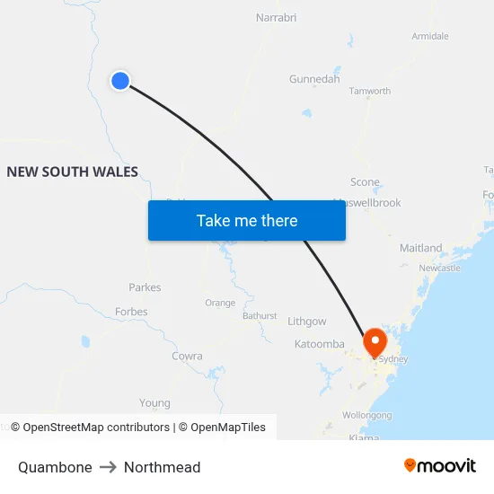 Quambone to Northmead map