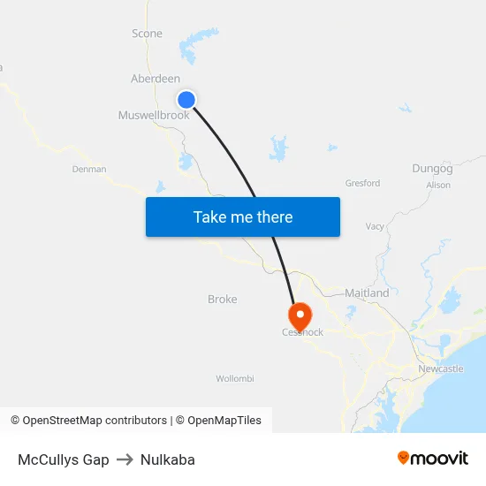 McCullys Gap to Nulkaba map