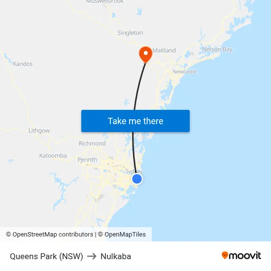 Queens Park (NSW) to Nulkaba map