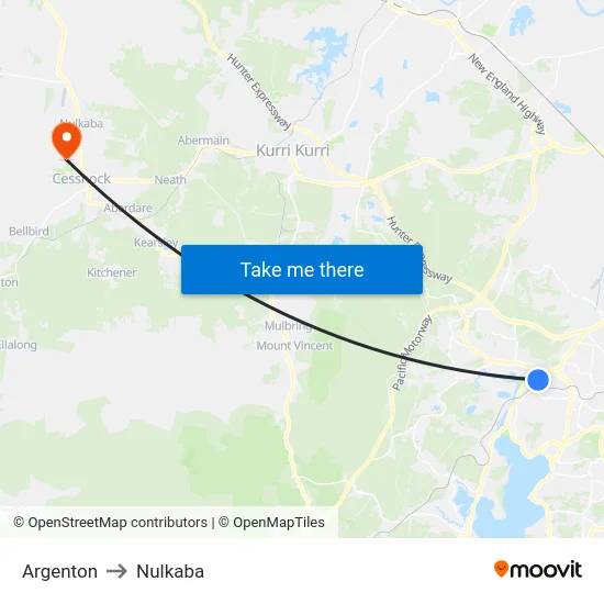 Argenton to Nulkaba map