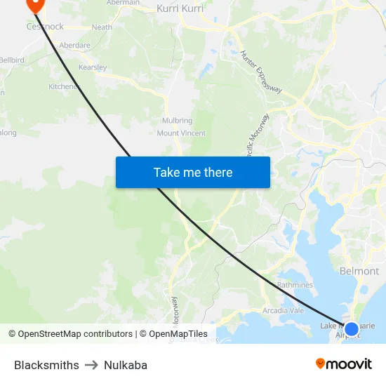 Blacksmiths to Nulkaba map
