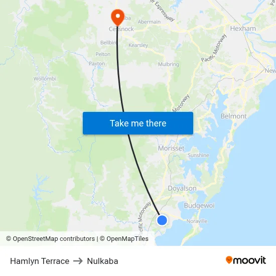Hamlyn Terrace to Nulkaba map