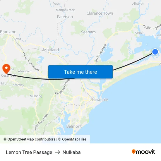 Lemon Tree Passage to Nulkaba map