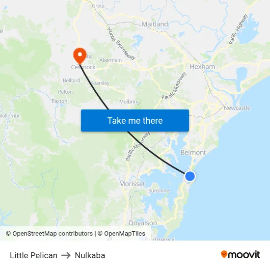 Little Pelican to Nulkaba map