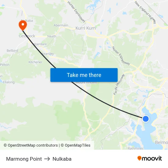 Marmong Point to Nulkaba map